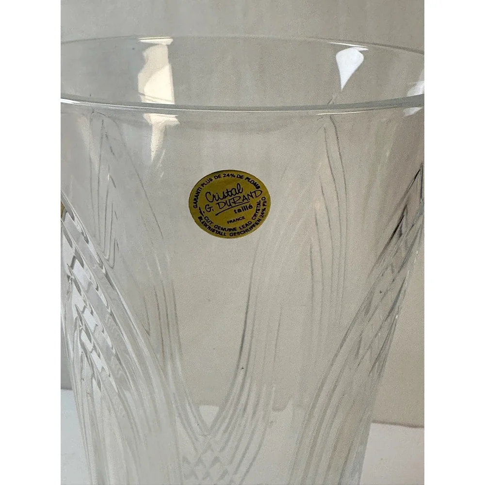 Vintage Cristal J.G. Durand France 24% Lead Crystal Vase - Storage Location: F5